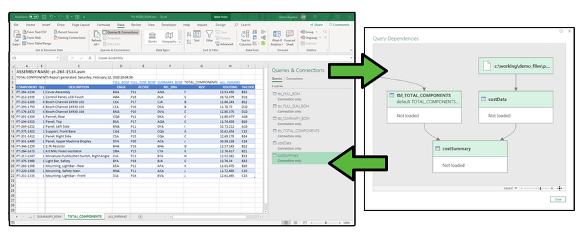 Use Excel Power Query with Creo Assembly BOM Data