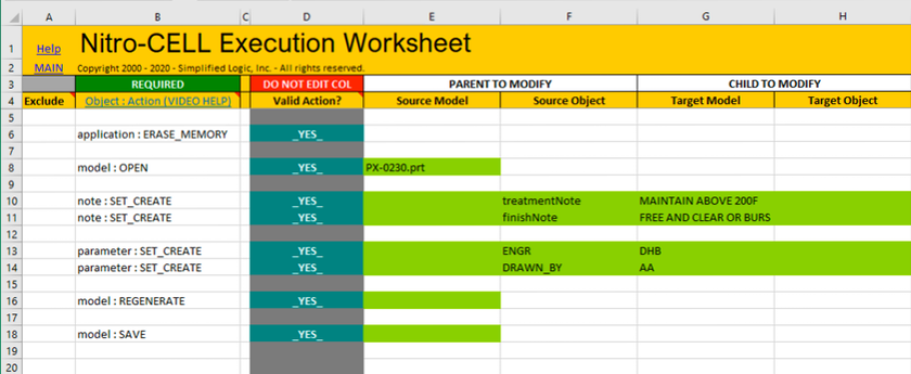 Execution Worksheets